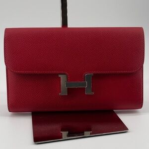 Hermes Red Clutch - Wallet Elegant Red Clutch Bag